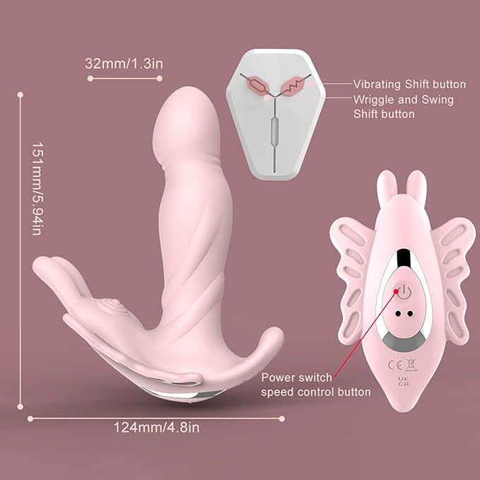 G Spot Wearable Butterfly Vibrator- Dildo Sex- Toys For Women With 9 Vibrating Wriggle Swing Modes Vibrating Panties Anal- Vibrator- With Remote Control Couple Adult- Toys