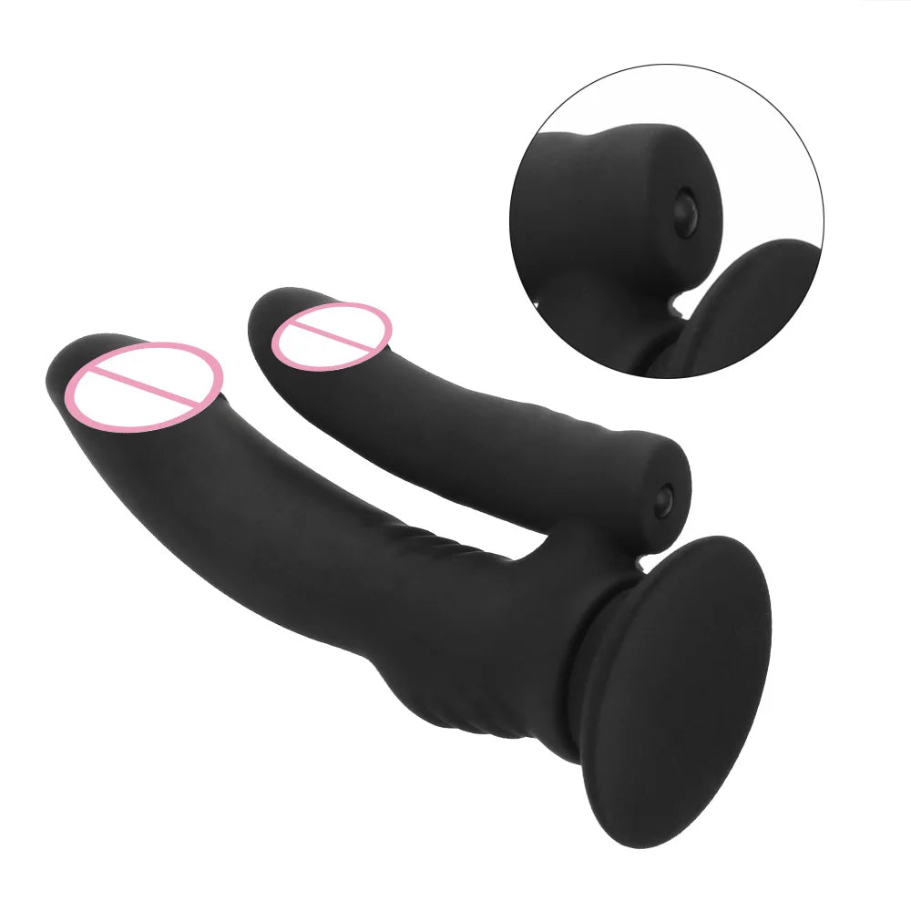 VATINE Silicone Double Dildo Vibrators G spot Clitoris Stimulate Anal Plug Clitoris Stimulator Waterproof Female Masturbation
