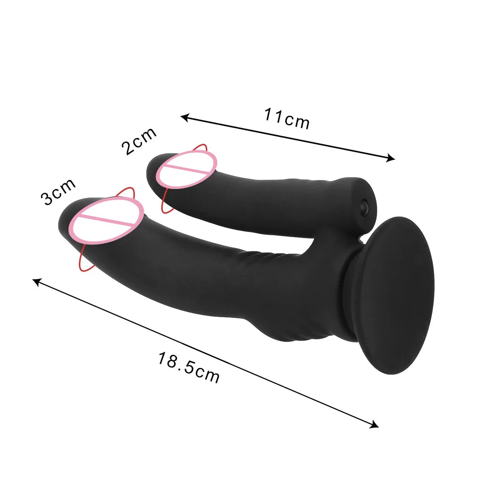 VATINE Silicone Double Dildo Vibrators G spot Clitoris Stimulate Anal Plug Clitoris Stimulator Waterproof Female Masturbation