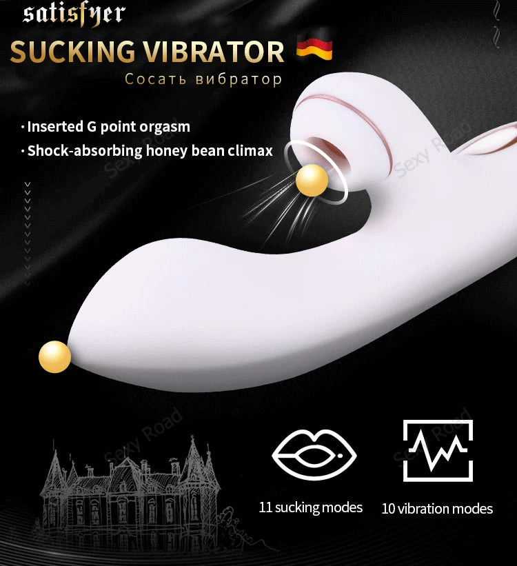 German satisfyer 10 Speed Sucking Vibrators G spot Clit Stimulation Silicone Vibration Nipple Sucker dildo UYO rabbit vibrator