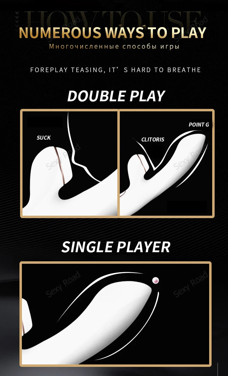 German satisfyer 10 Speed Sucking Vibrators G spot Clit Stimulation Silicone Vibration Nipple Sucker dildo UYO rabbit vibrator