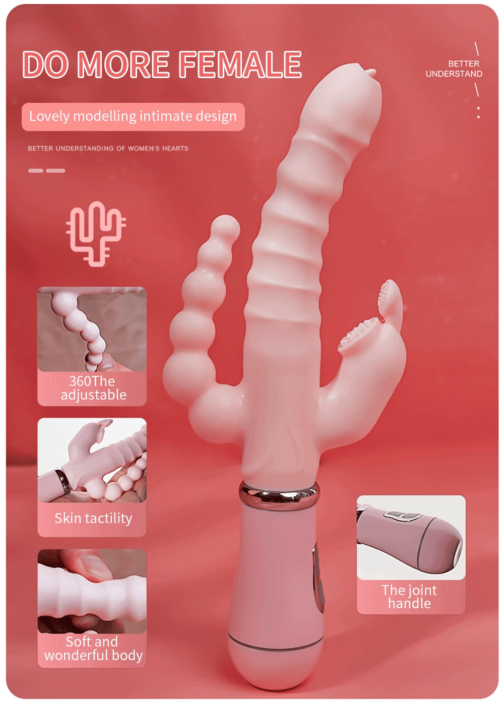 Rabbit G Spot Dildo Vibrator Clitoris Stimulator Penis Anal Double Penetration Tongue Licking Double Rod Sex Toy For Women Adult