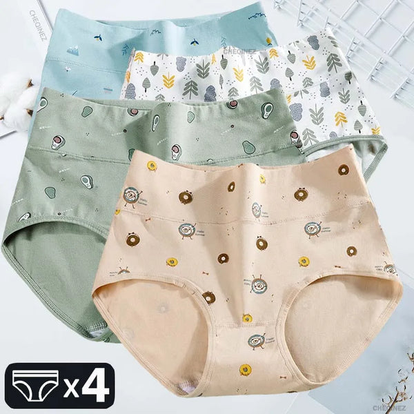 Women's Underwear Cotton High Waist Panties Female Abdominal Briefs Girls Graphene Antibacterial Underpant Ladies Sexy Lingeries
