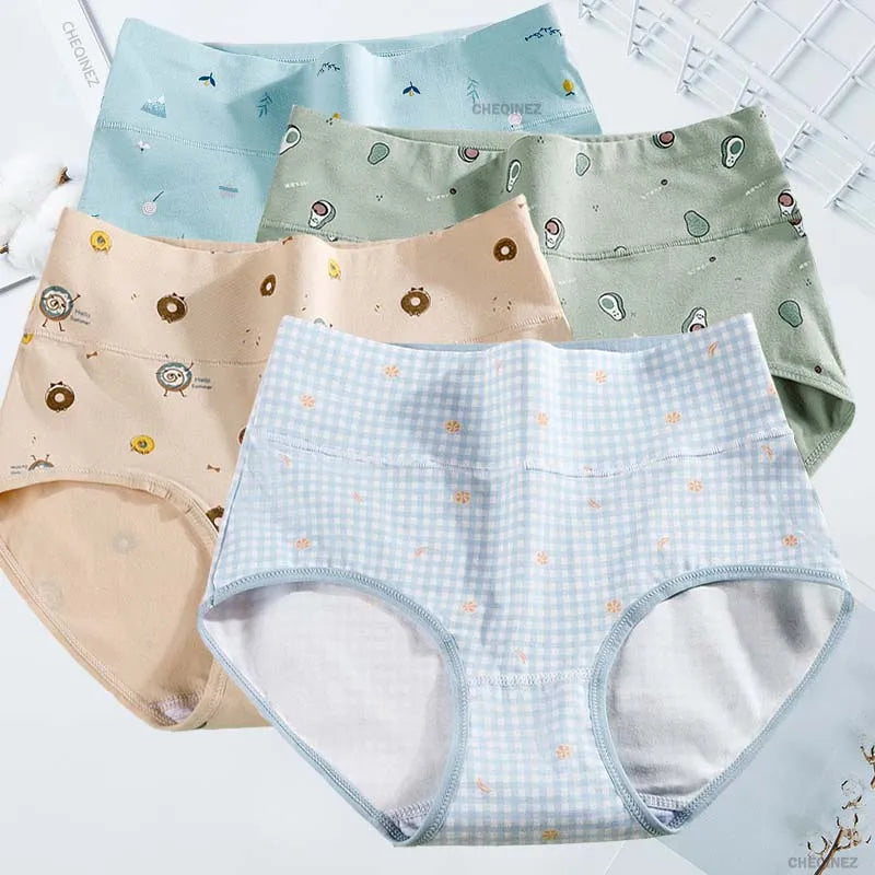 Women's Underwear Cotton High Waist Panties Female Abdominal Briefs Girls Graphene Antibacterial Underpant Ladies Sexy Lingeries