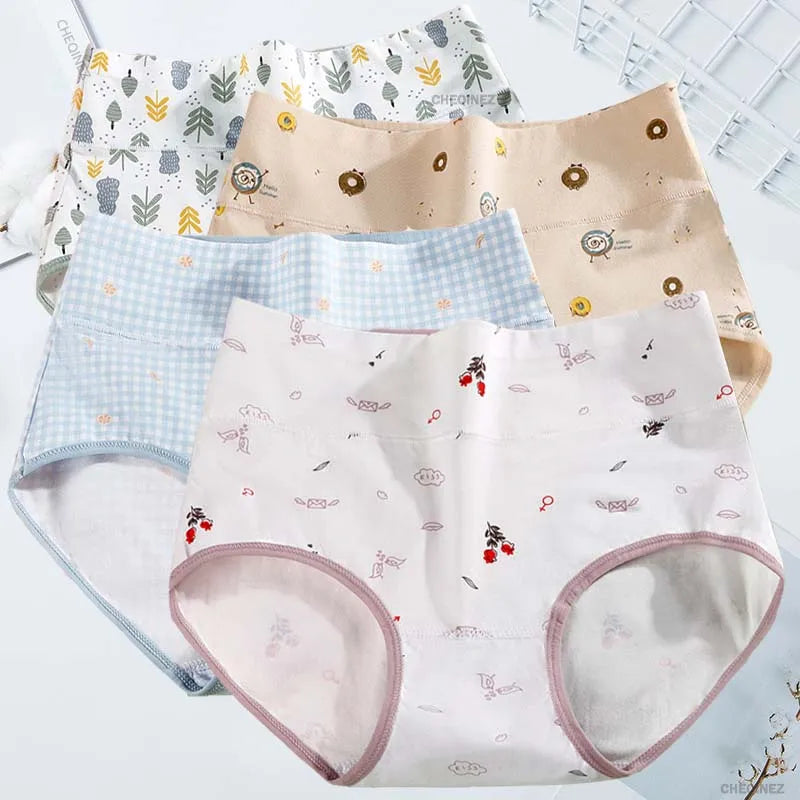Women's Underwear Cotton High Waist Panties Female Abdominal Briefs Girls Graphene Antibacterial Underpant Ladies Sexy Lingeries
