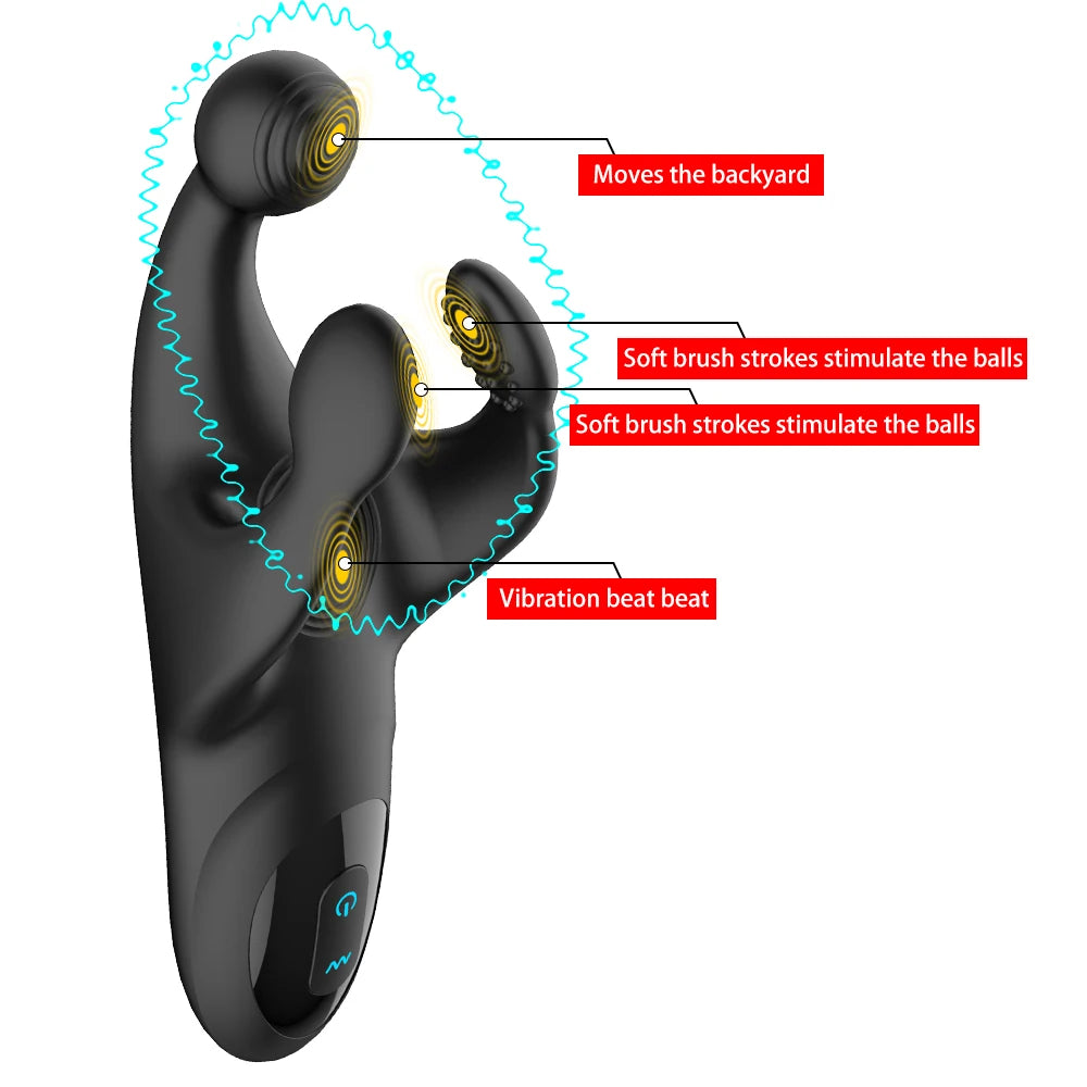 Testicle Massager Vibrators for Men Sexy Toys Silicone Prostate Massager for Men Couple Scrotum Stimulator Men's Adult Goods