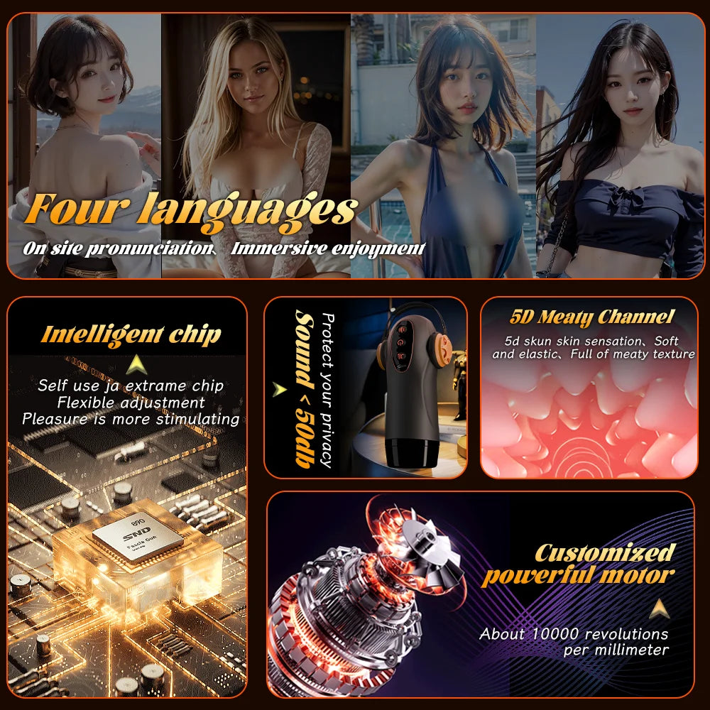 Sex Toy For Men Men's Masturbation Cup Heating Stimulation Vibrator Sexy Voice Free Portable Bracket Suction Cup Pocket Pussy