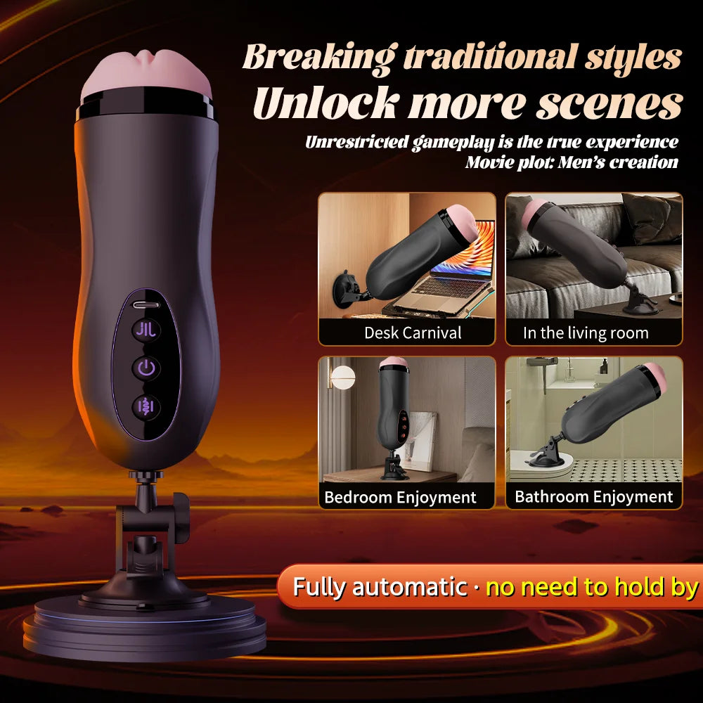 Sex Toy For Men Men's Masturbation Cup Heating Stimulation Vibrator Sexy Voice Free Portable Bracket Suction Cup Pocket Pussy