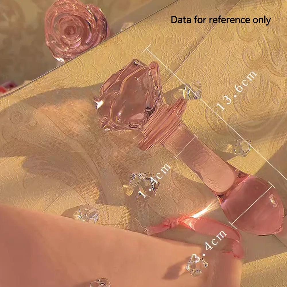 Sex Toy for Women Glass Anal Dildos Long Anal Plug Pink Glass Butt Plug Smooth But Plug Women Masturbation Dildos Female Sex Toy