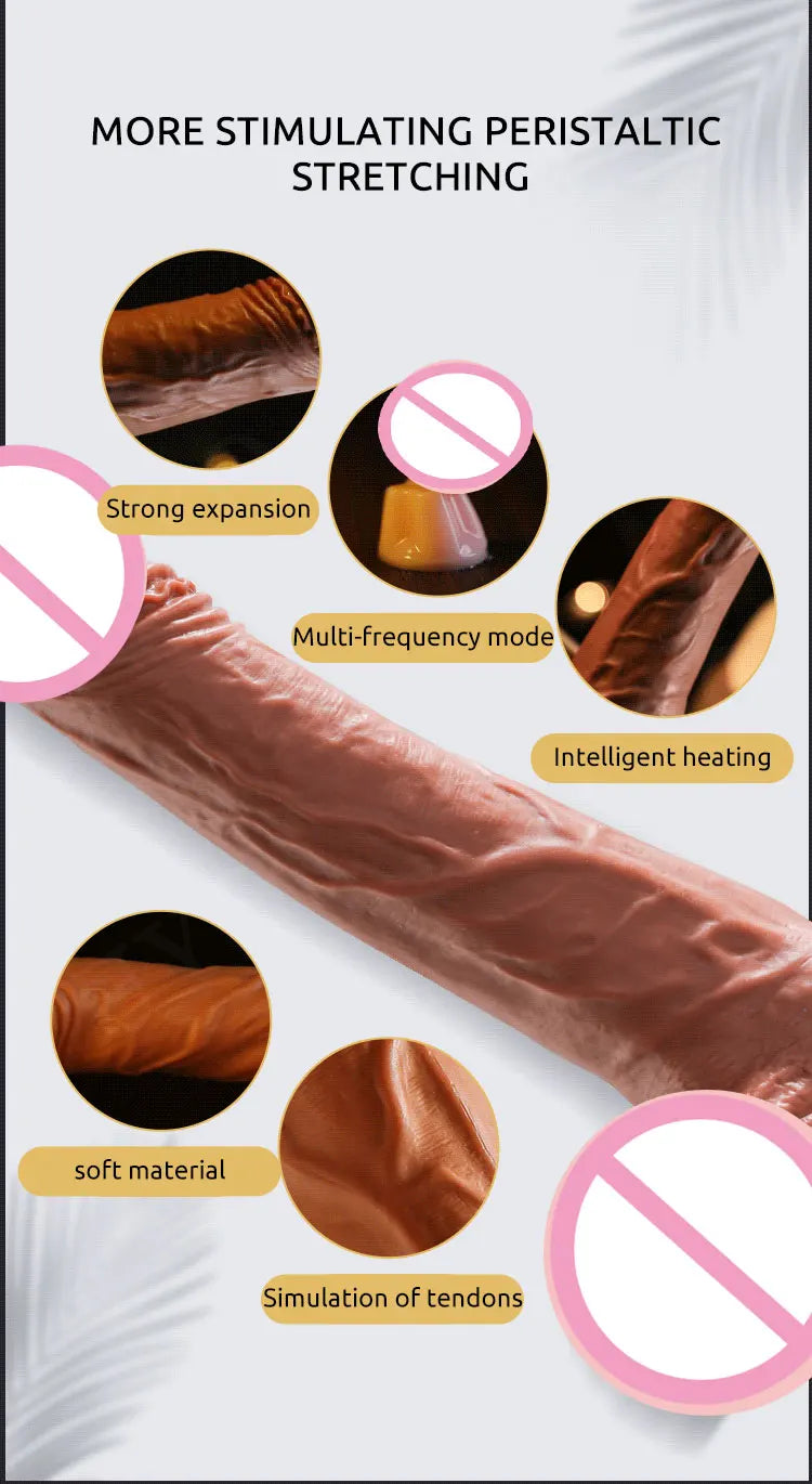 realistic big dildo vibrator penis telescopic swing heating silicone dildos female remote control vibrators for women UYO