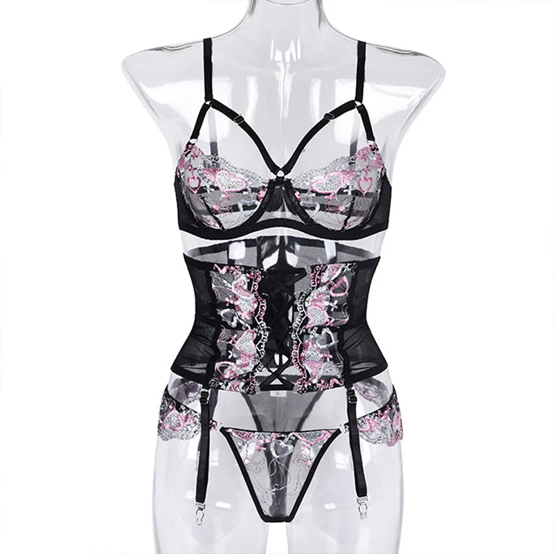 New Women's Underwear Sets Sexy Sets Bra Ladies Romantic Lingeries for Woman Lingerieset Dames Ensemble Lingeries Femmes Below