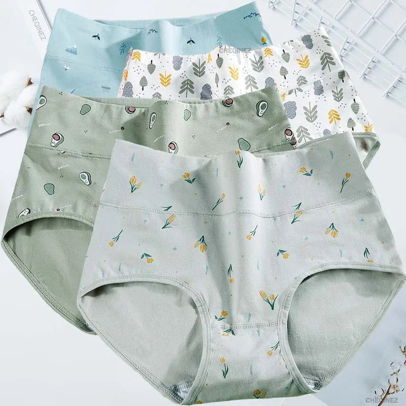 Women's Underwear Cotton High Waist Panties Female Abdominal Briefs Girls Graphene Antibacterial Underpant Ladies Sexy Lingeries