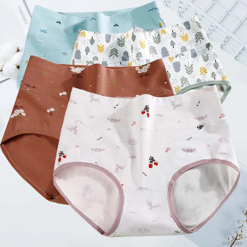 Women's Underwear Cotton High Waist Panties Female Abdominal Briefs Girls Graphene Antibacterial Underpant Ladies Sexy Lingeries