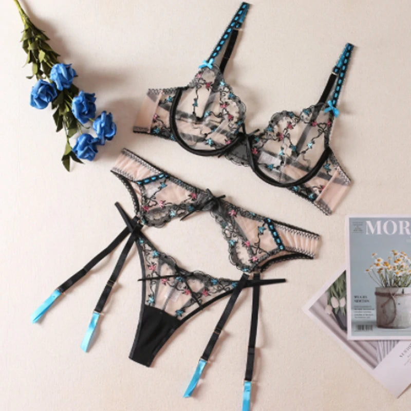 Women's Sexys Lingerie Woman Senxual Lingeries Sets Sexy Outfit Romantic Lingeries Set for Woman Hot Lingerieset Dames Lace Bra