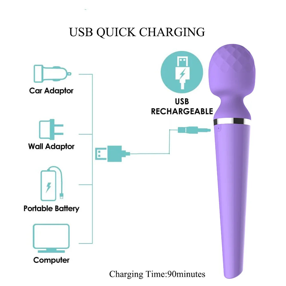 Sex Toy for Women AV Vibrator Clitoris Stimulator Body Massager Sexual Magic Massager AV Massage Stick Female Adult Toys