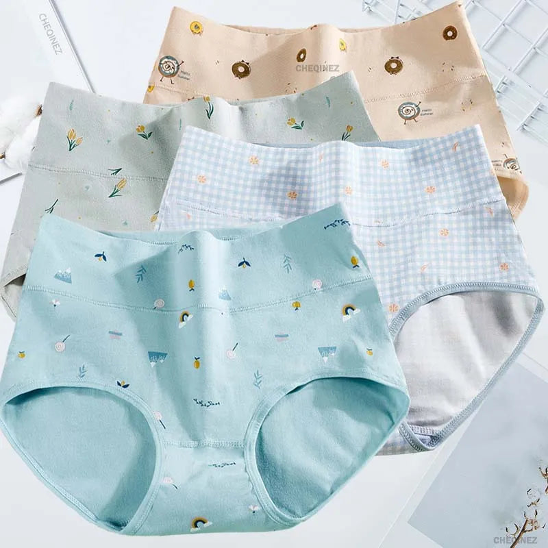 Women's Underwear Cotton High Waist Panties Female Abdominal Briefs Girls Graphene Antibacterial Underpant Ladies Sexy Lingeries