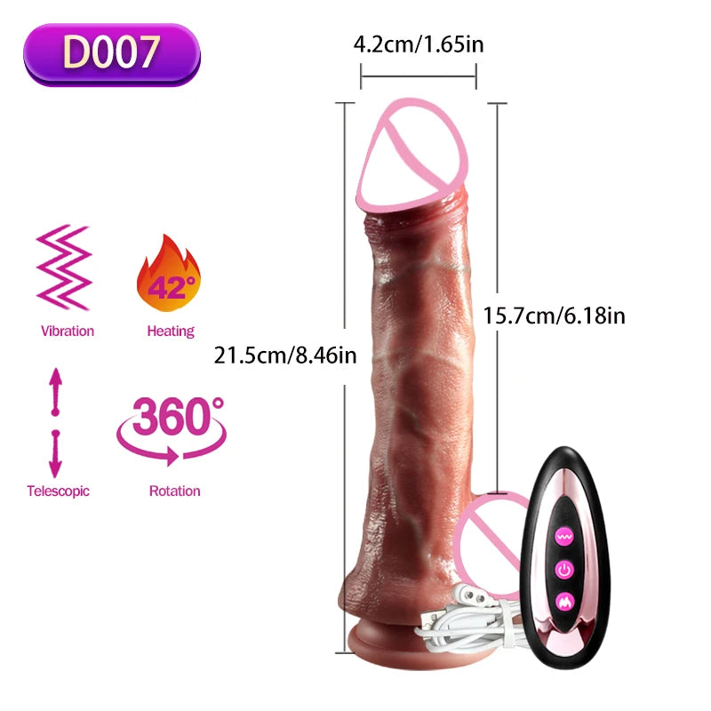 Wireless Vibrator Telescopic Dildos For Women Big Dildo Vibrador Heating Skin Feeling Dick Realistic Penis Large falos Silicone