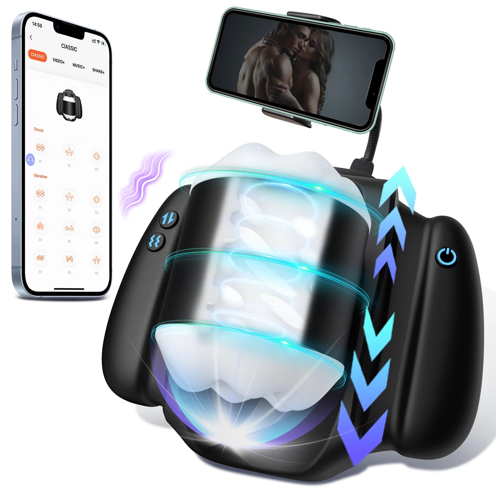 Automatic Telescopic Vibrating Handle Male Masturbator Adult Sex Toy For Men App Control Penetration Penis Trainer  Pocket Pussy