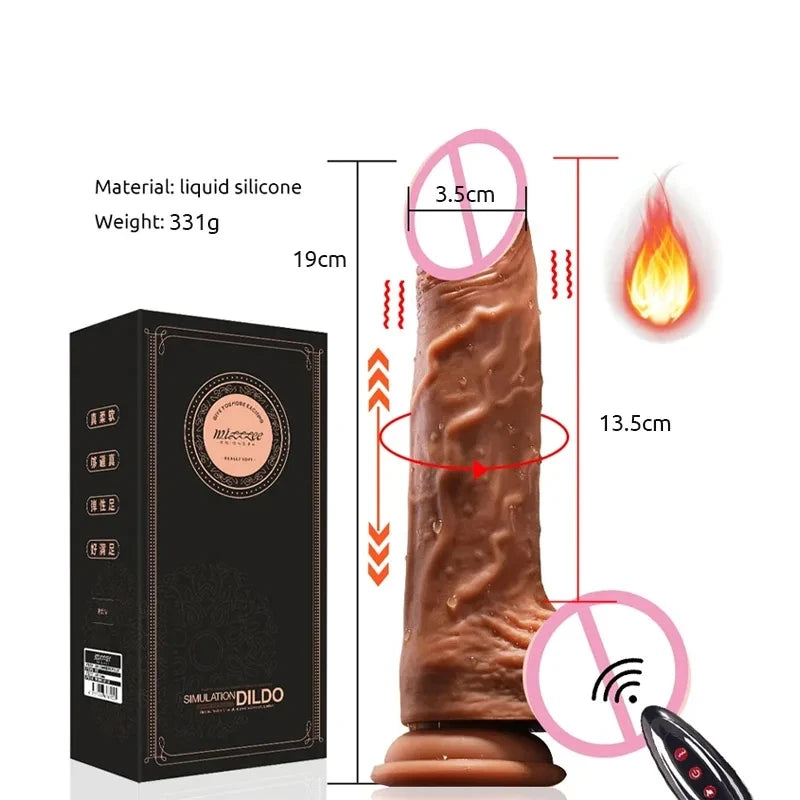 realistic big dildo vibrator penis telescopic swing heating silicone dildos female remote control vibrators for women UYO