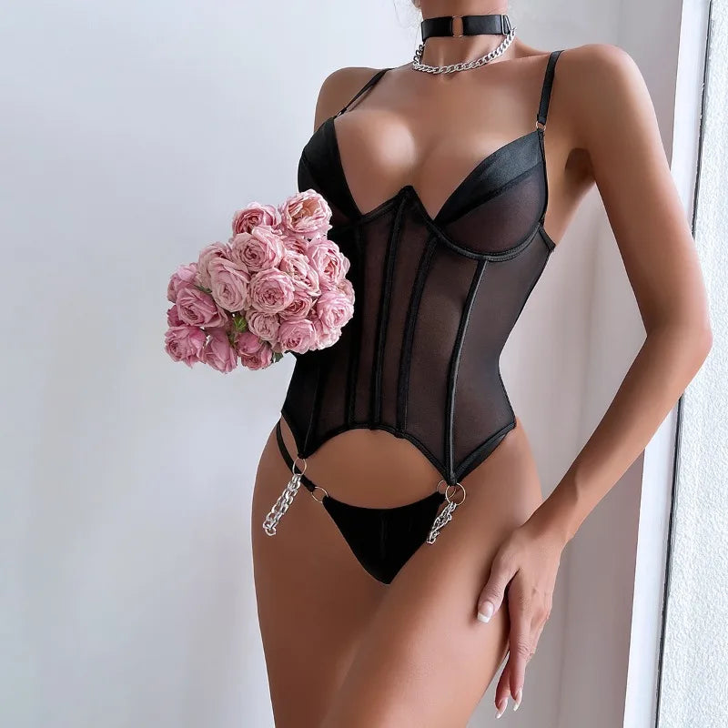 Romantic Lingeries Set Sexy Bra & Corset Lingeries for Woman Full Network Lingerie Femme Sexys Sexy Outfit Women Bodysuits G-row
