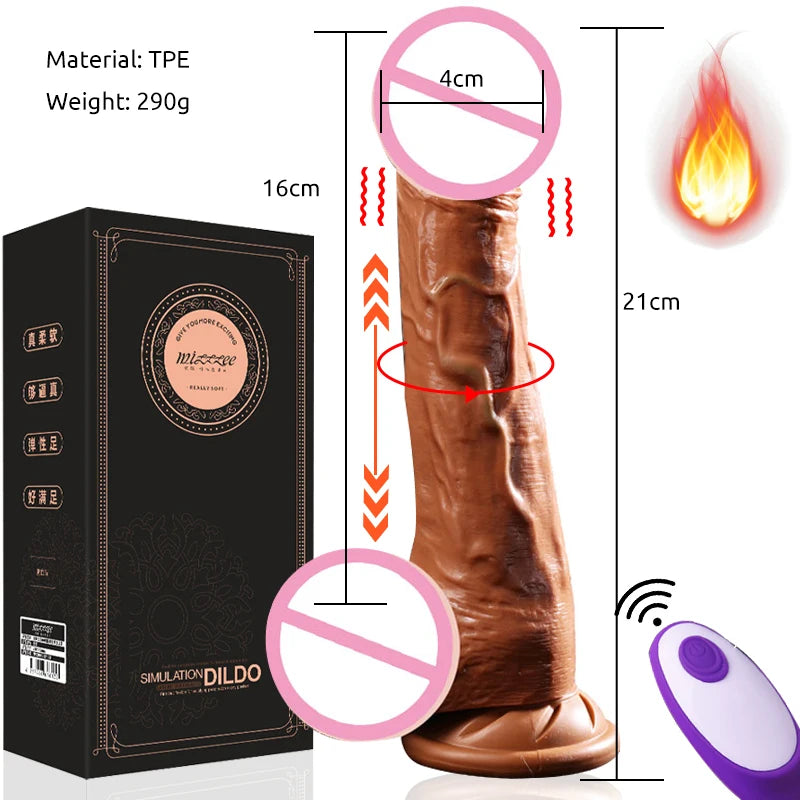 realistic big dildo vibrator penis telescopic swing heating silicone dildos female remote control vibrators for women UYO