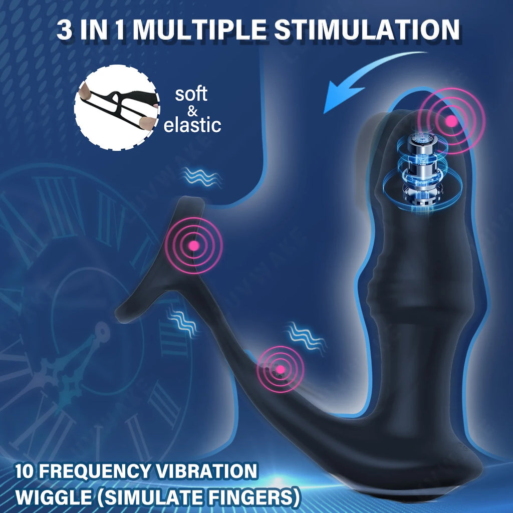Penis Ring Cock Ring Dick Sleeve Male Prostate Massager Silicone Male Masturbator Male Anal Vibrator Adult Sex Toy for Men