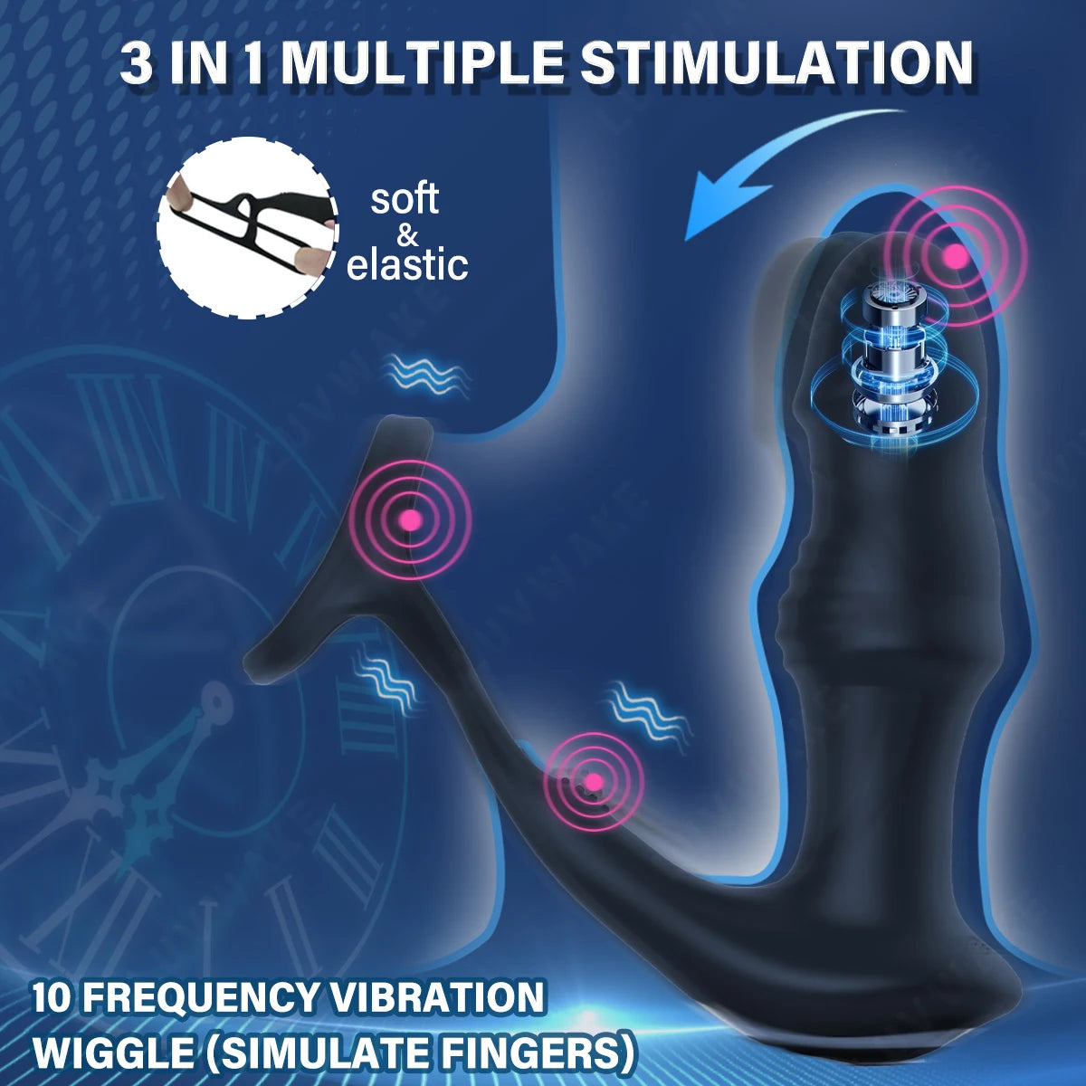 Penis Ring Cock Ring Dick Sleeve Male Prostate Massager Silicone Male Masturbator Male Anal Vibrator Adult Sex Toy for Men