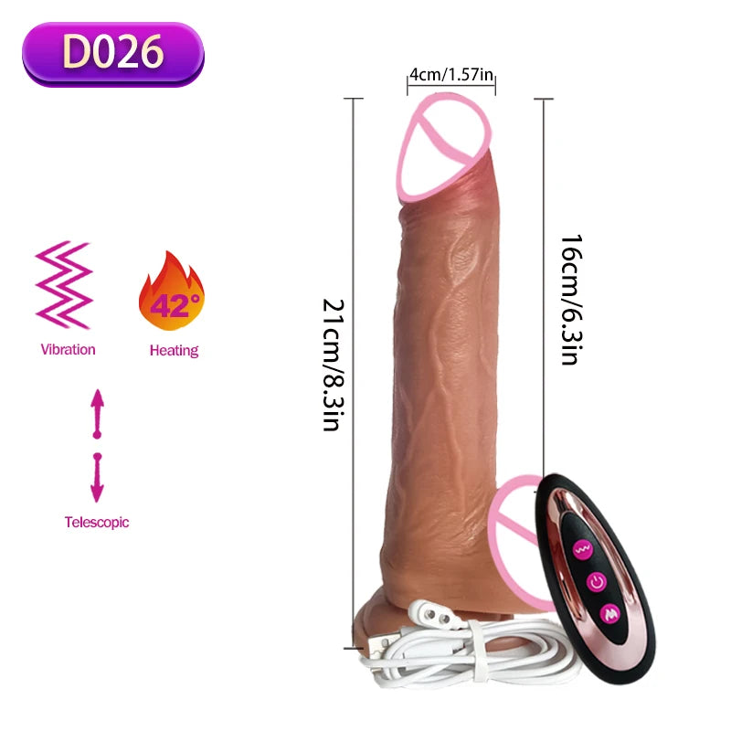 Wireless Vibrator Telescopic Dildos For Women Big Dildo Vibrador Heating Skin Feeling Dick Realistic Penis Large falos Silicone