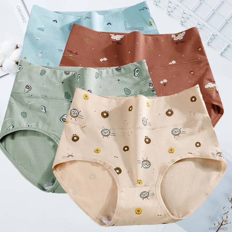 Women's Underwear Cotton High Waist Panties Female Abdominal Briefs Girls Graphene Antibacterial Underpant Ladies Sexy Lingeries
