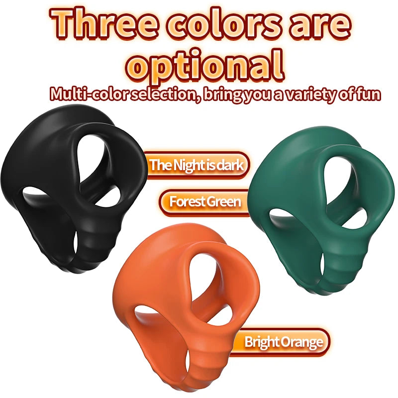 Silicone Penis Cock Ring Delay Ejaculation Erection Chastity Cage Adjustable Scrotum Bondage Lock Cockring Adult Sex Toy for Men