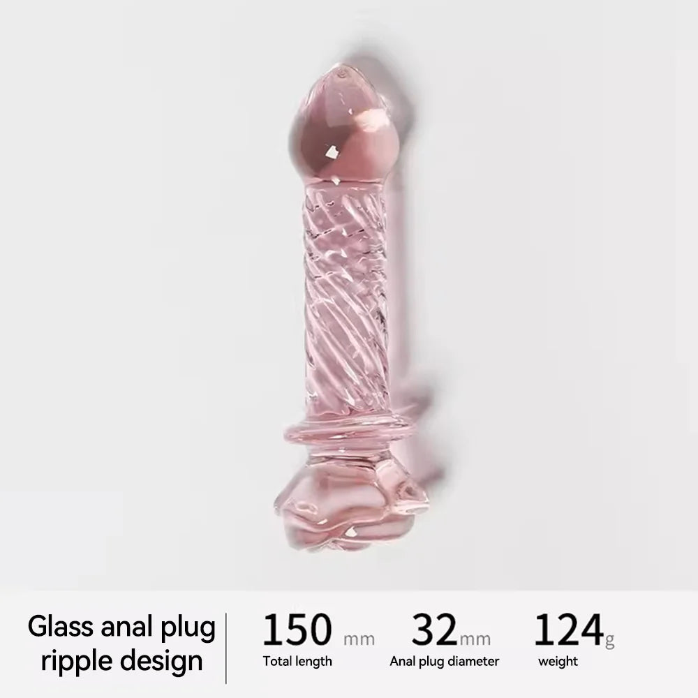 Sex Toy for Women Glass Anal Dildos Long Anal Plug Pink Glass Butt Plug Smooth But Plug Women Masturbation Dildos Female Sex Toy