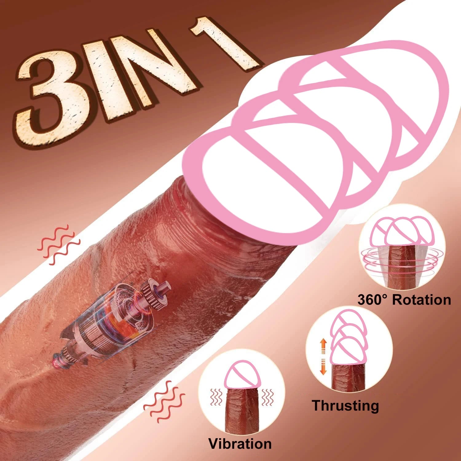 Realistic Dildos Vibrator Big Penis Telescopic Heating Silicone Female Dildos for G Spot Anal Stimulation Vibrators for Women 18