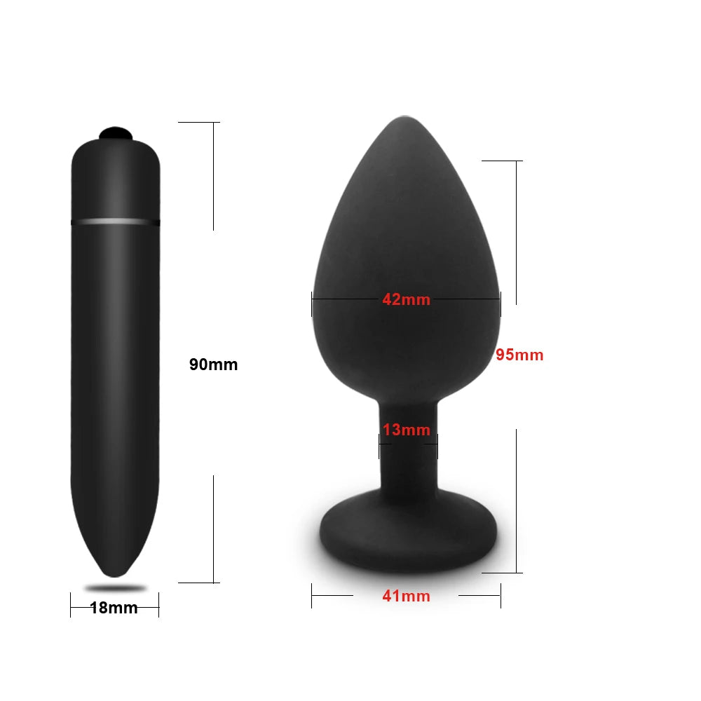 4pcs Soft Silicone Anal Plug Mini Erotic Bullet Vibrator Butt Plug Sex Toy for Men Women Gay Couples Anal Stimulator