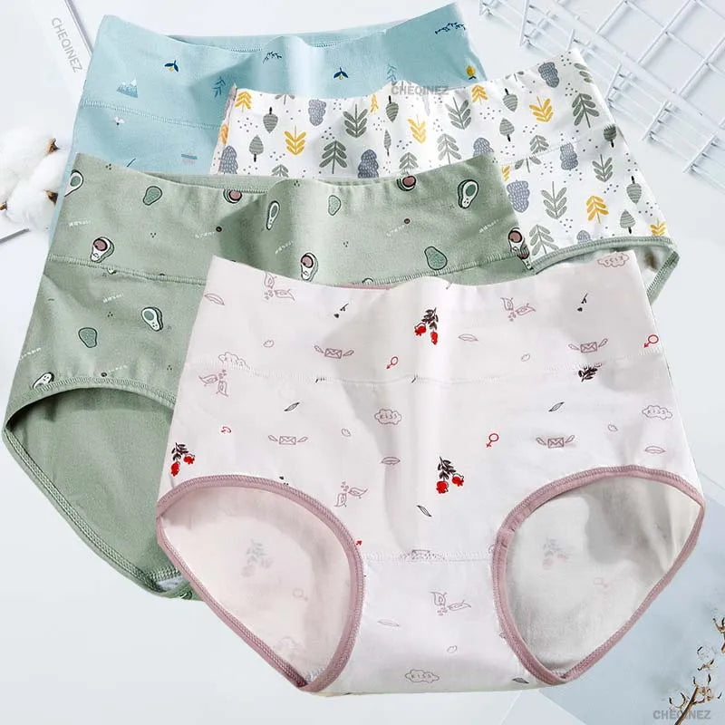Women's Underwear Cotton High Waist Panties Female Abdominal Briefs Girls Graphene Antibacterial Underpant Ladies Sexy Lingeries