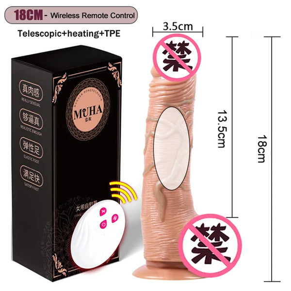 Big Dildo Vibrator Rechargeable Artificial Penis Telescopic Swing Heating Remote Silicone Dildos Control Vibrators For Women Gay
