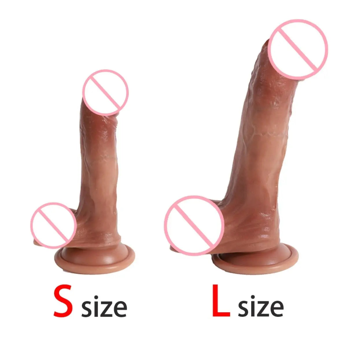 Single piece Realistic silicone Dildos Small/Large size Dildos - with real skin texture, G-spot stimulator and vaginal massager,