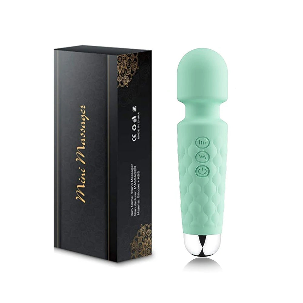 20 Pulsating Patterns and 8 Fierce Speeds Rechargeable Silicone Vibrator Sex Toy Wand Massager Clitoris Stimulator Vibrators