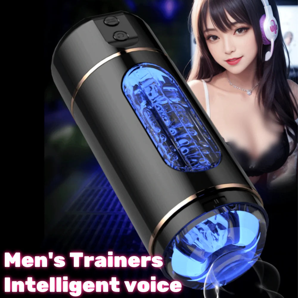 Men's Penis Trainer Male Masturbator Simulation Channel Sexy Moaning Stimulate Vibrator Adult Sexy Sex Toy For Men Pocket Pussy