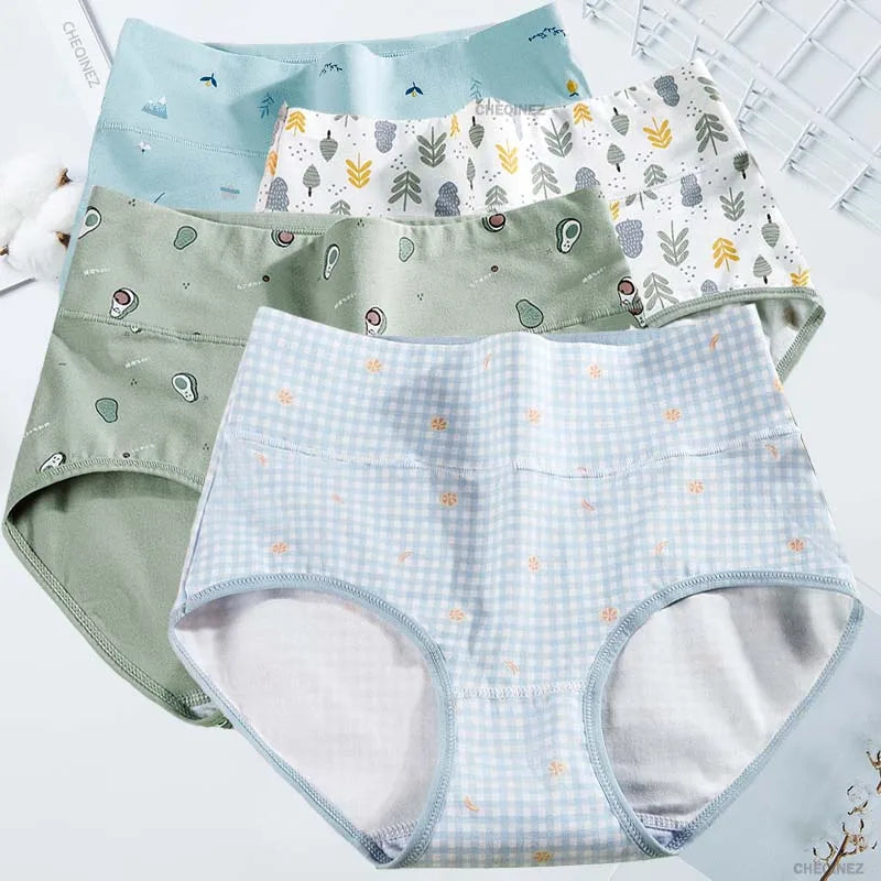 Women's Underwear Cotton High Waist Panties Female Abdominal Briefs Girls Graphene Antibacterial Underpant Ladies Sexy Lingeries