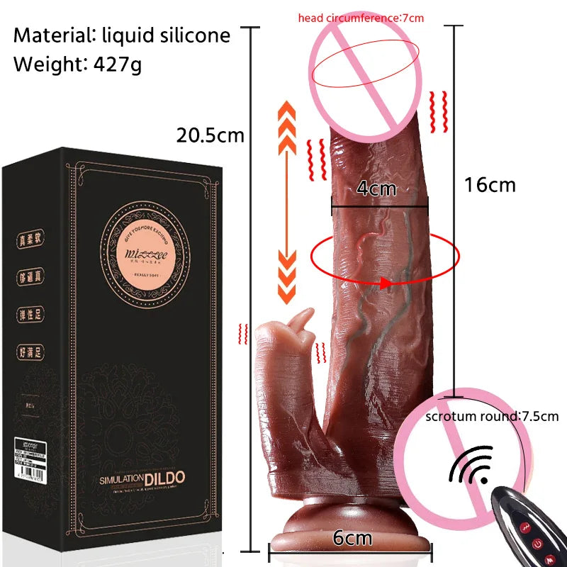 realistic big dildo vibrator penis telescopic swing heating silicone dildos female remote control vibrators for women UYO