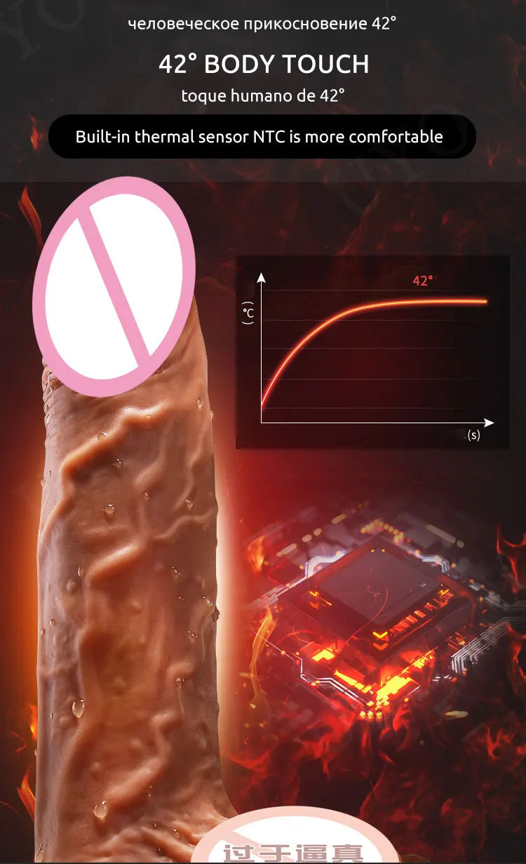realistic big dildo vibrator penis telescopic swing heating silicone dildos female remote control vibrators for women UYO