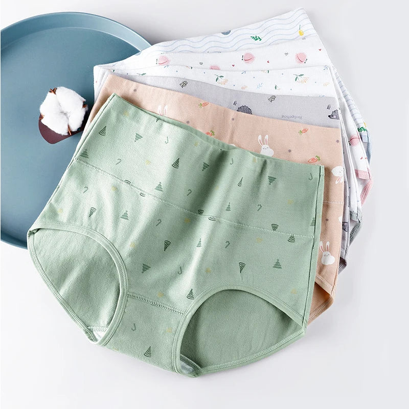 Women's Underwear Cotton High Waist Panties Female Abdominal Briefs Girls Graphene Antibacterial Underpant Ladies Sexy Lingeries