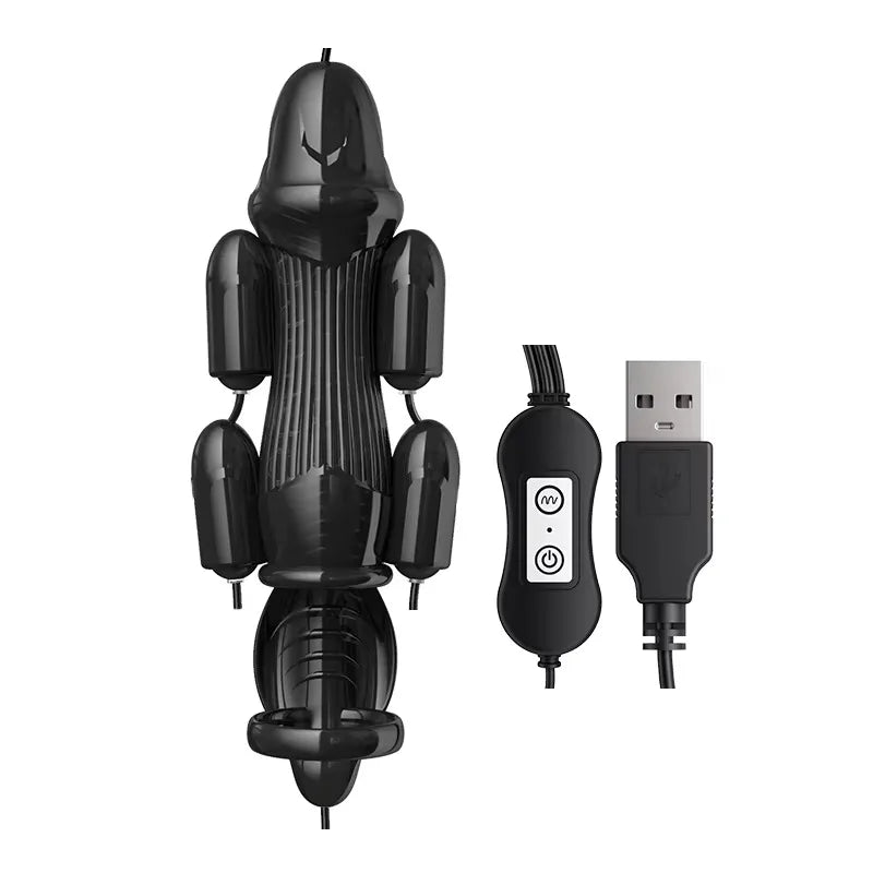 Male Powerful Penis Trainer Glans Stimulation Massager 6 motors Penis Vibrators Bullet Masturbator Delayed Ejaculation Trainer