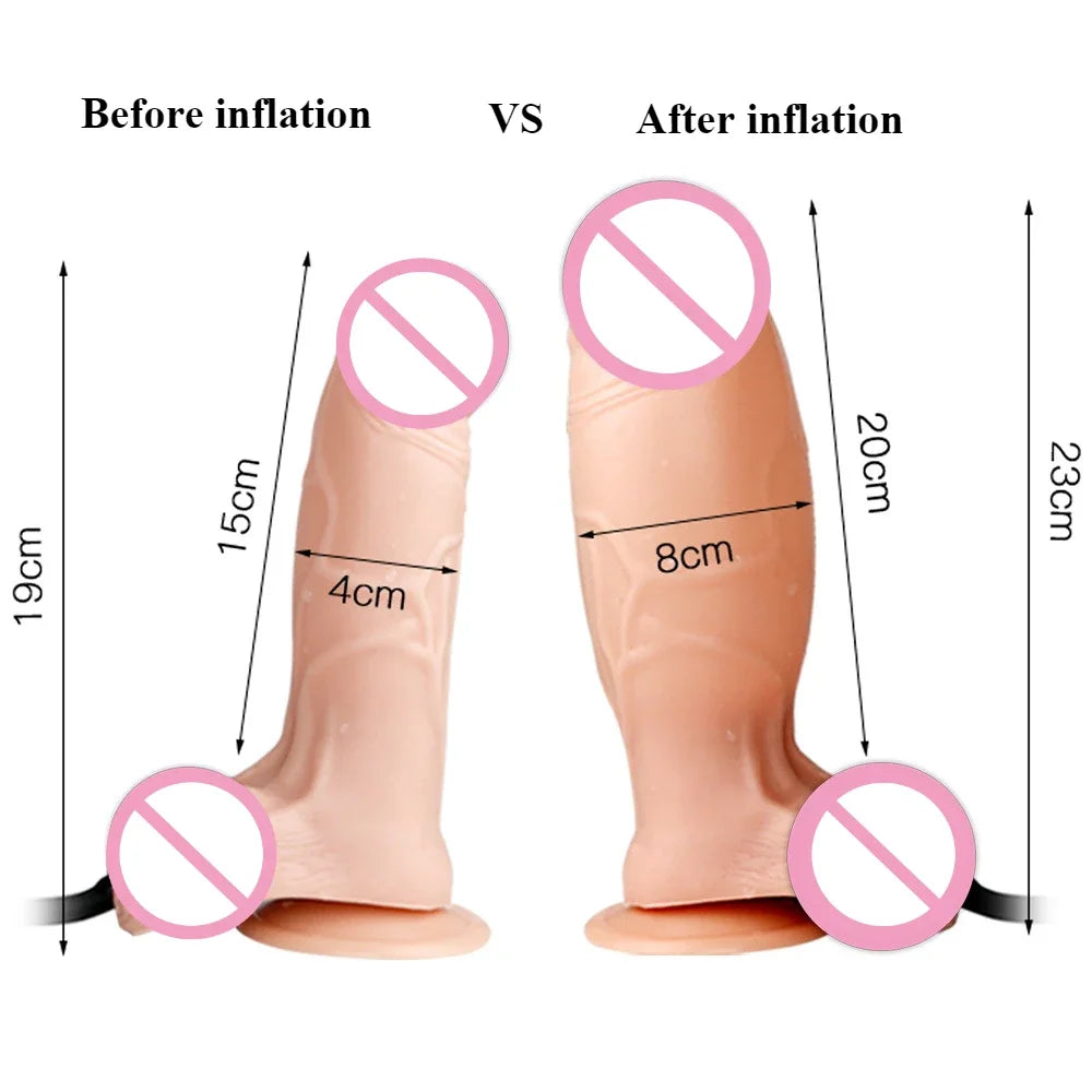Inflatable Dildos Adjustable Size New Realistic Dildos Erotic Dildo Artificial Penis G-spot Large Anal plug Female masturbation