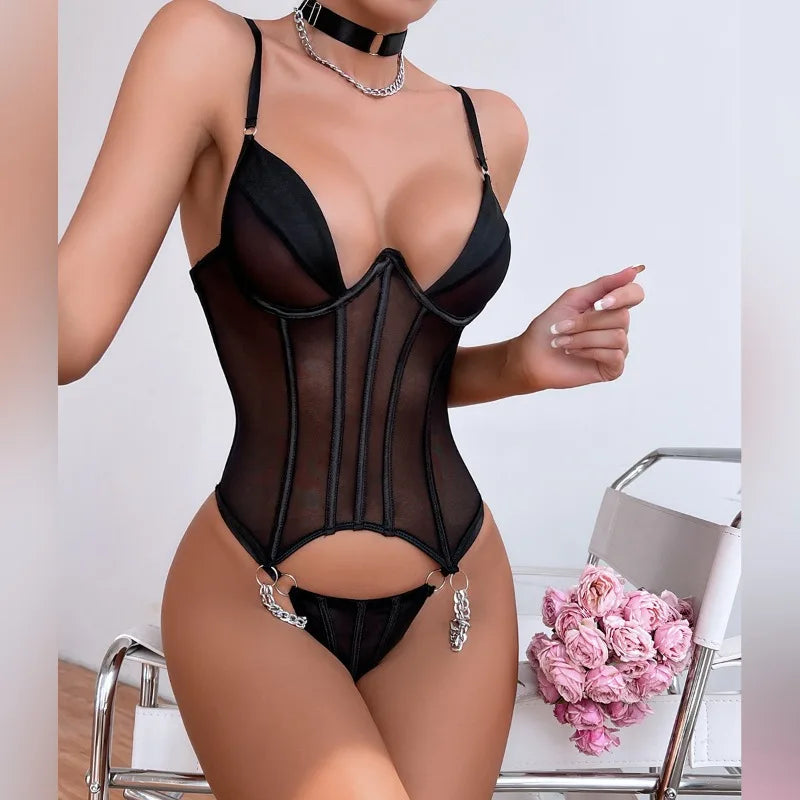 Romantic Lingeries Set Sexy Bra & Corset Lingeries for Woman Full Network Lingerie Femme Sexys Sexy Outfit Women Bodysuits G-row