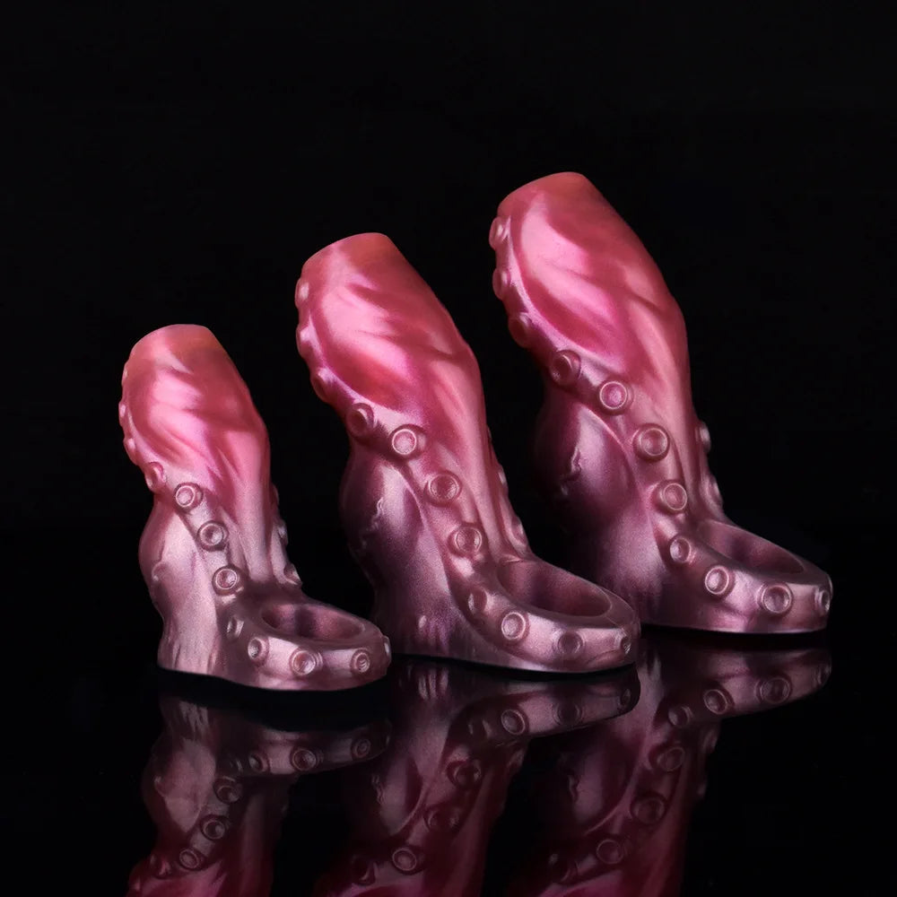 YOCY Silicone Penis Sleeve S,M,L Size Open-ended Animal Dildo Sheath Texture Massager Sex Toy For Men Women