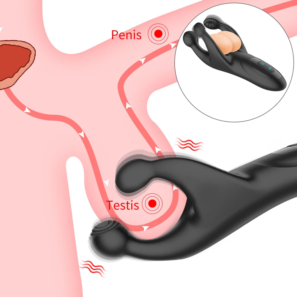 Testicle Massager Vibrators for Men Sexy Toys Silicone Prostate Massager for Men Couple Scrotum Stimulator Men's Adult Goods