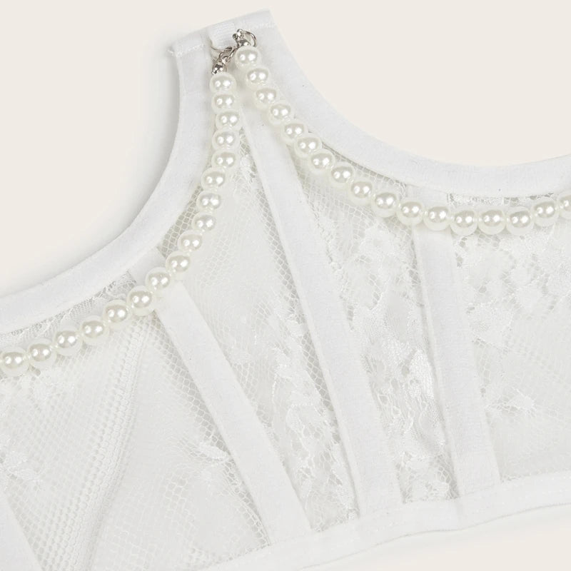 Girl Casual Shirt Dress Waist Corset Lace Pattern Corset for Nightclub Lingeries M6CD