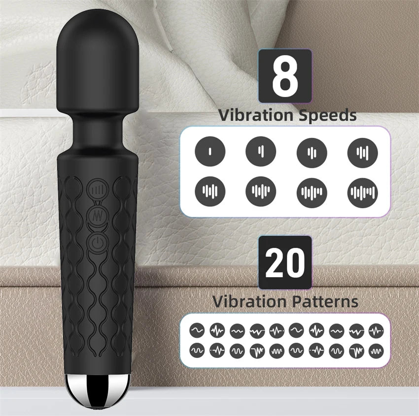 20 Modes Strong Vibration Mini Vibrator Magic Stick USB Charging Massager Clitoris G-Spot Vibrators Sex Toy For Women Adults 18+