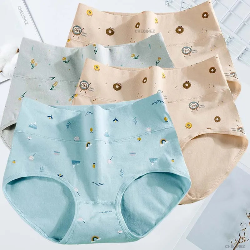 Women's Underwear Cotton High Waist Panties Female Abdominal Briefs Girls Graphene Antibacterial Underpant Ladies Sexy Lingeries